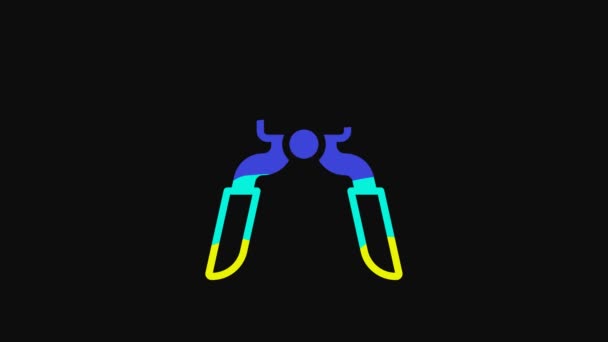 Yellow Pliers Tool Icon Isolated Black Background Pliers Work Industry — Stok video