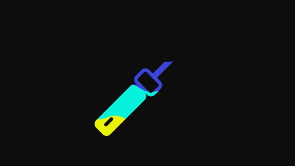 Yellow Screwdriver Icon Isolated Black Background Service Tool Symbol Video — Stock Video