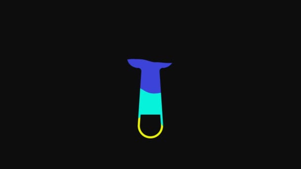 Yellow Bottle Opener Icon Isolated Black Background Video Motion Graphic — Stockvideo