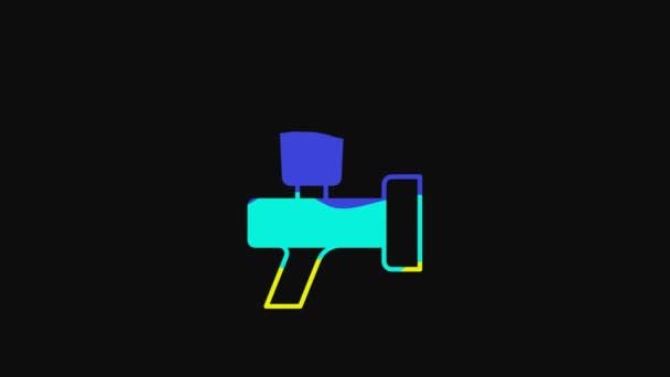 Gul Tap Ikon Isoleret Sort Baggrund Video Bevægelse Grafisk Animation – Stock-video