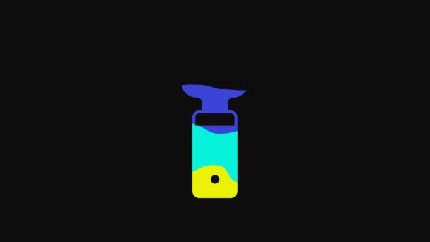 Yellow Bottle Opener Icon Isolated Black Background Video Motion Graphic — Video
