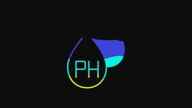 Yellow Water drop icon isolated on black background. 4K Video motion graphic animation.