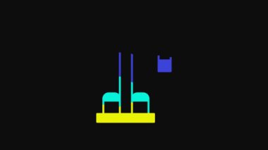 Yellow Water tap icon isolated on black background. 4K Video motion graphic animation.