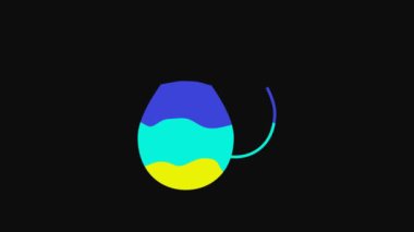 Yellow Water drop icon isolated on black background. 4K Video motion graphic animation.