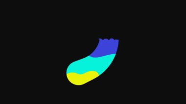 Yellow Eggplant icon isolated on black background. 4K Video motion graphic animation.