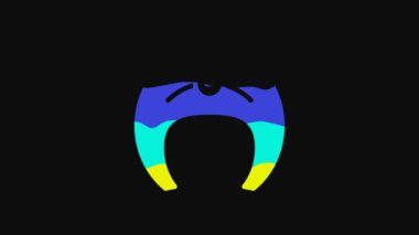 Yellow Fish steak icon isolated on black background. 4K Video motion graphic animation.