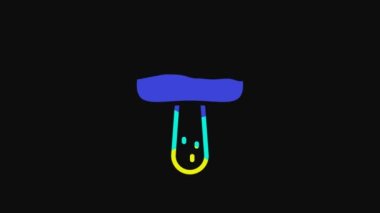 Yellow Mushroom icon isolated on black background. 4K Video motion graphic animation.