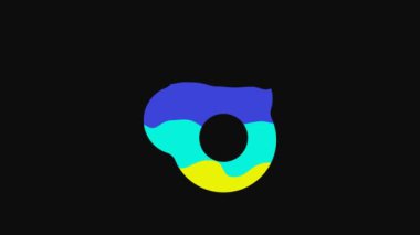 Yellow Scrambled egg icon isolated on black background. Home cooked food, fried egg, healthy breakfast, omelet icon. 4K Video motion graphic animation.
