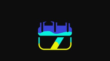 Yellow Quiver with arrows icon isolated on black background. 4K Video motion graphic animation.