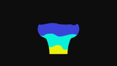 Yellow Chef hat icon isolated on black background. Cooking symbol. Cooks hat. 4K Video motion graphic animation.