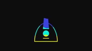 Yellow Musical instrument balalaika icon isolated on black background. 4K Video motion graphic animation.
