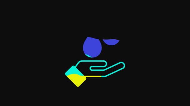 Yellow Washing Hands Soap Icon Isolated Black Background Washing Hands — Vídeo de Stock