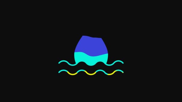 Yellow Water Drop Icon Isolated Black Background Video Motion Graphic — Video Stock