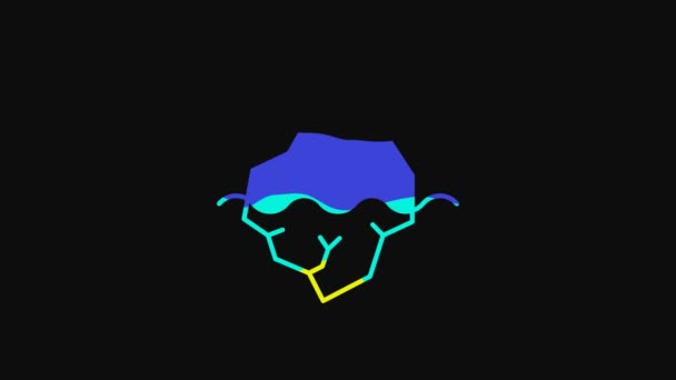 Yellow Iceberg Icon Isolated Black Background Video Motion Graphic Animation — Stok video