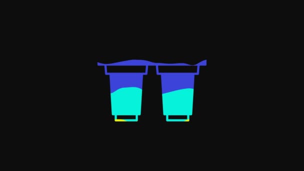 Yellow Water Filter Cartridge Icon Isolated Black Background Video Motion — 图库视频影像