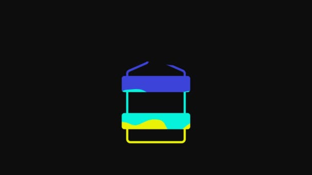 Yellow Big Bottle Clean Water Icon Isolated Black Background Plastic — Wideo stockowe
