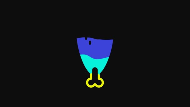 Yellow Chicken Leg Icon Isolated Black Background Chicken Drumstick Video — Vídeo de stock