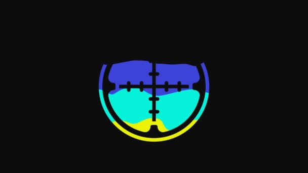 Yellow Sniper Optical Sight Icon Isolated Black Background Sniper Scope — Stock Video