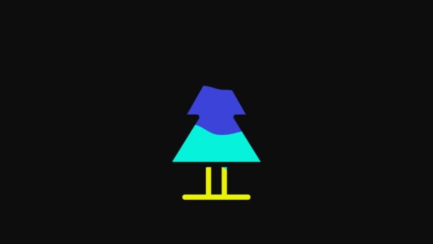 Yellow Tree Icon Isolated Black Background Forest Symbol Video Motion — Stock Video