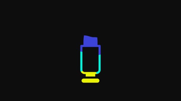 Yellow Bullet Icon Isolated Black Background Video Motion Graphic Animation — Video