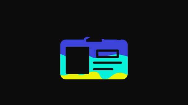 Yellow Identification Badge Icon Isolated Black Background Can Used Presentation — Stockvideo