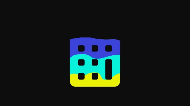 Yellow Calculator Icon Isolated Black Background Accounting Symbol Business Calculations — 图库视频影像