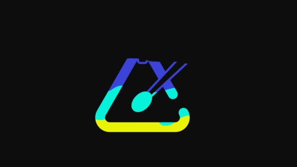 Yellow Triangle Musical Instrument Icon Isolated Black Background Video Motion — Video
