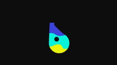 Yellow Ukrainian traditional musical instrument bandura icon isolated on black background. 4K Video motion graphic animation.