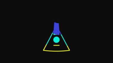 Yellow Musical instrument balalaika icon isolated on black background. 4K Video motion graphic animation.