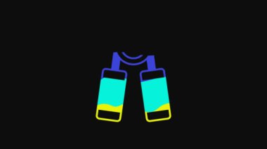 Yellow Sport expander icon isolated on black background. Sport equipment. 4K Video motion graphic animation.