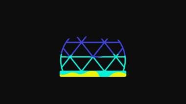 Yellow Playground climbing equipment icon isolated on black background. Kid playground climb. 4K Video motion graphic animation.