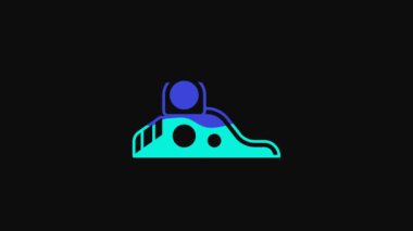 Yellow Slide playground icon isolated on black background. Childrens slide. 4K Video motion graphic animation.