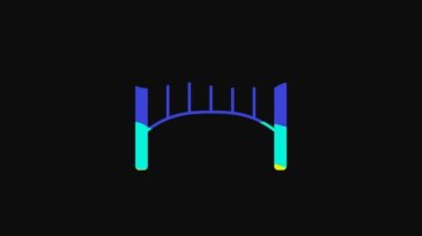 Yellow Playground kids bridge icon isolated on black background. 4K Video motion graphic animation.