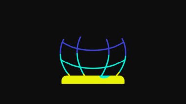 Yellow Playground climbing equipment icon isolated on black background. Kid playground climb. 4K Video motion graphic animation.