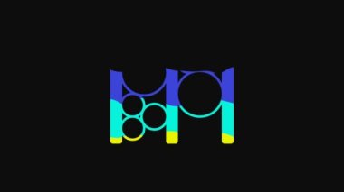 Yellow Playground climbing equipment icon isolated on black background. Kid playground climb. 4K Video motion graphic animation.
