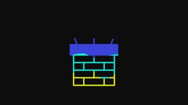 Yellow Chimney icon isolated on black background. 4K Video motion graphic animation.