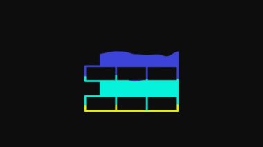 Yellow Bricks icon isolated on black background. 4K Video motion graphic animation.