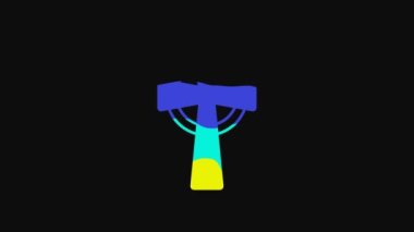 Yellow Celtic cross icon isolated on black background. Happy Saint Patricks day. National Irish holiday. 4K Video motion graphic animation.