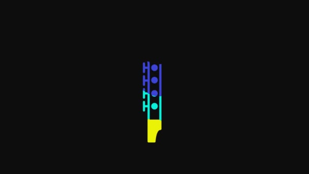 黄色单簧管图标孤立在黑色背景 音乐乐器 4K视频运动图形动画 — 图库视频影像