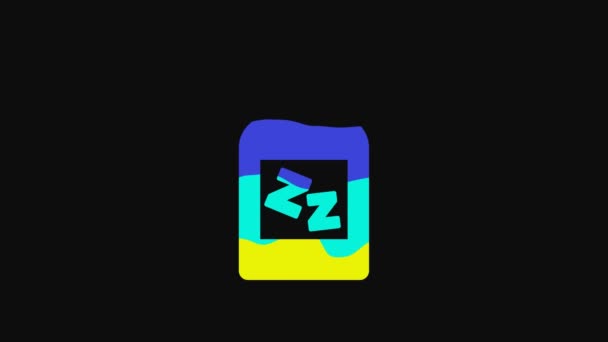 Yellow Sleeping Pill Icon Isolated Black Background Video Motion Graphic — Vídeos de Stock