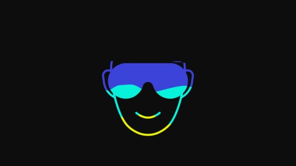 Yellow Eye Sleep Mask Icon Isolated Black Background Sleeping Mask — Vídeos de Stock