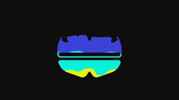 Yellow Bicycle Helmet Icon Isolated Black Background Extreme Sport Sport — Wideo stockowe