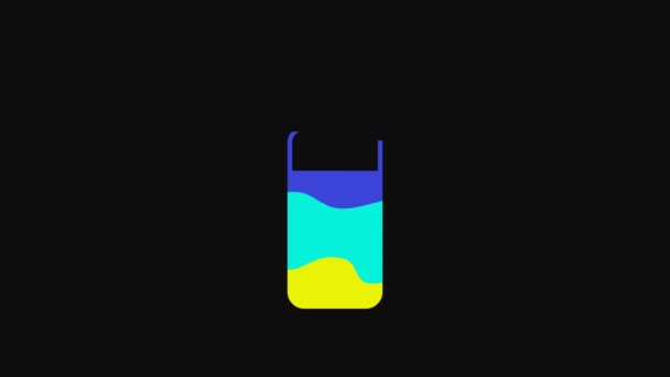 Yellow Punching Bag Icon Isolated Black Background Video Motion Graphic — Wideo stockowe