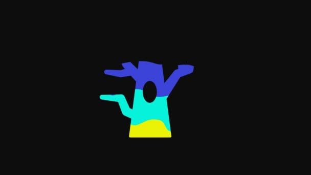 Gul Barträd Ikon Isolerad Svart Bakgrund Video Motion Grafisk Animation — Stockvideo