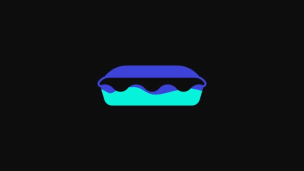 Yellow Homemade Pie Icon Isolated Black Background Video Motion Graphic — 비디오