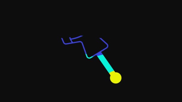 Yellow Toy Horse Icon Isolated Black Background Video Motion Graphic — Wideo stockowe