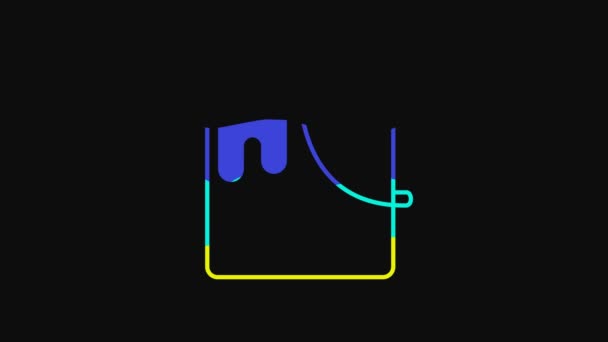 Yellow Paint Bucket Icon Isolated Black Background Video Motion Graphic — Stockvideo