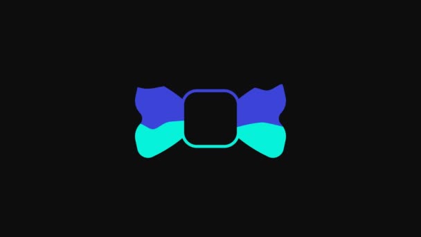 Yellow Bow Tie Icon Isolated Black Background Video Motion Graphic — Stock video