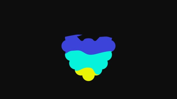 Pictograma Mustață Galbenă Barbă Izolată Fundal Negru Simbolul Frizeriei Stilul — Videoclip de stoc
