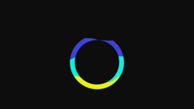 Yellow Fantasy magic stone ring with gem icon isolated on black background. 4K Video motion graphic animation.